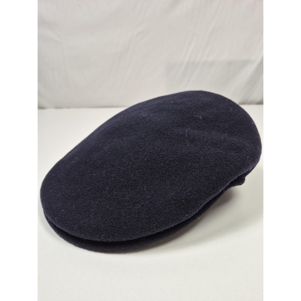 VTG Kangol Hat Flat Cap Fitted Mens XL Navy Wool 504 Classic Casual Winter